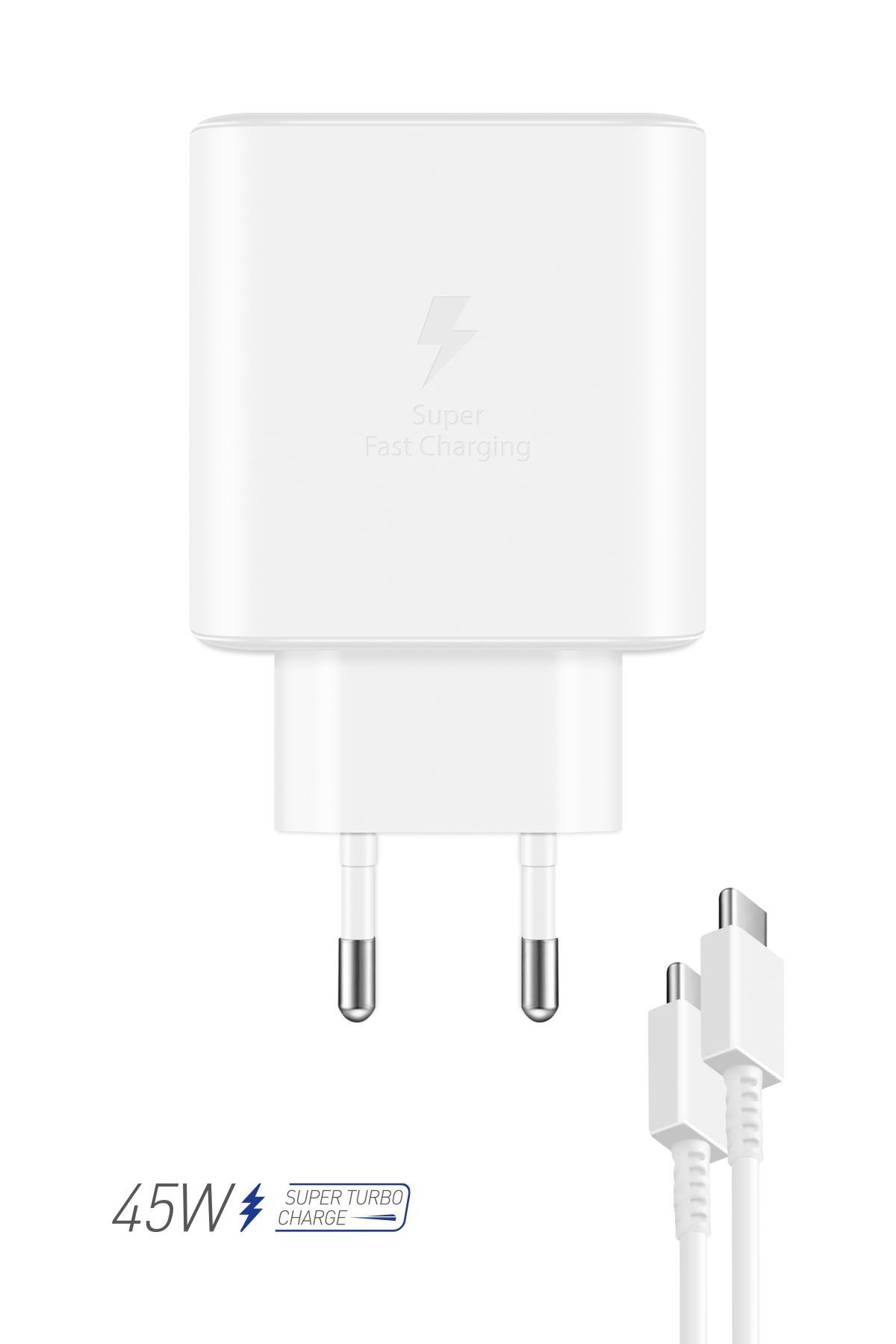 Powerway PD 45W Type-C QC 3.0 Süper Hızlı Şarj Aleti Seti S45S Adaptör ve Kablo