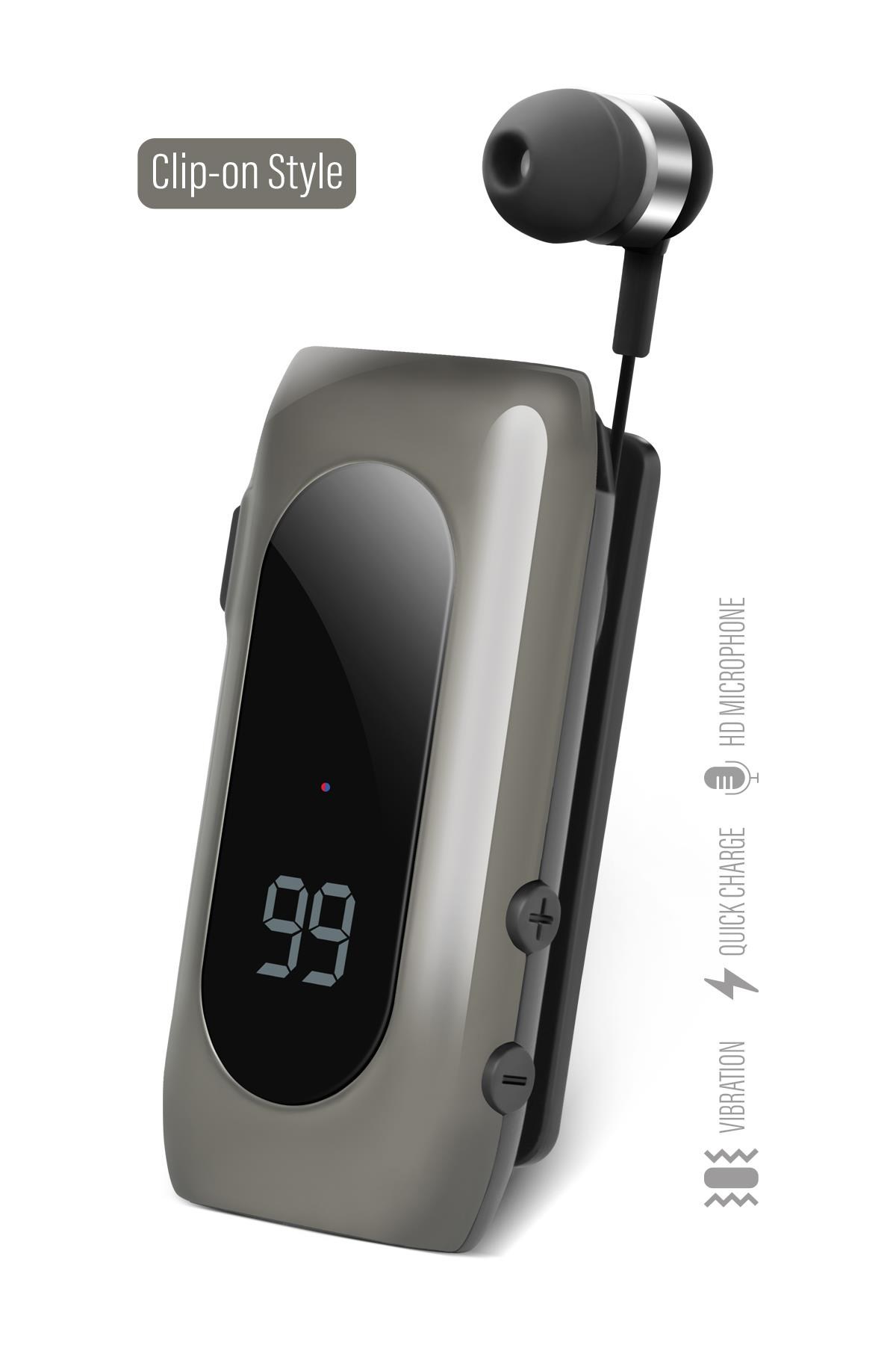 Powerway ProSet Mikrofonlu Yaka Askılı Şarj Göstergeli Makaralı Bluetooth Kulaklık