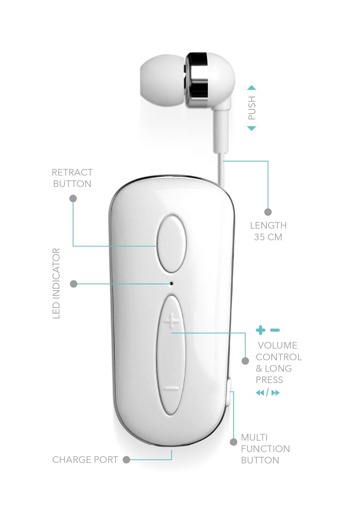 Powerway Pureset 10 Saat Konuşma Süresi Makaralı Bluetooth Kulaklık