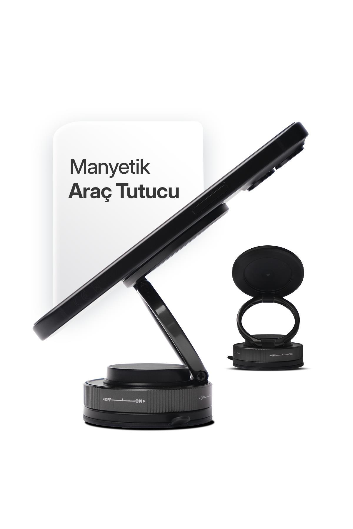 Powerway TT77 Yüksek Kaliteli Manyetik Araç İçi Telefon Tutucu Katlanabilir 360 Derece Açı