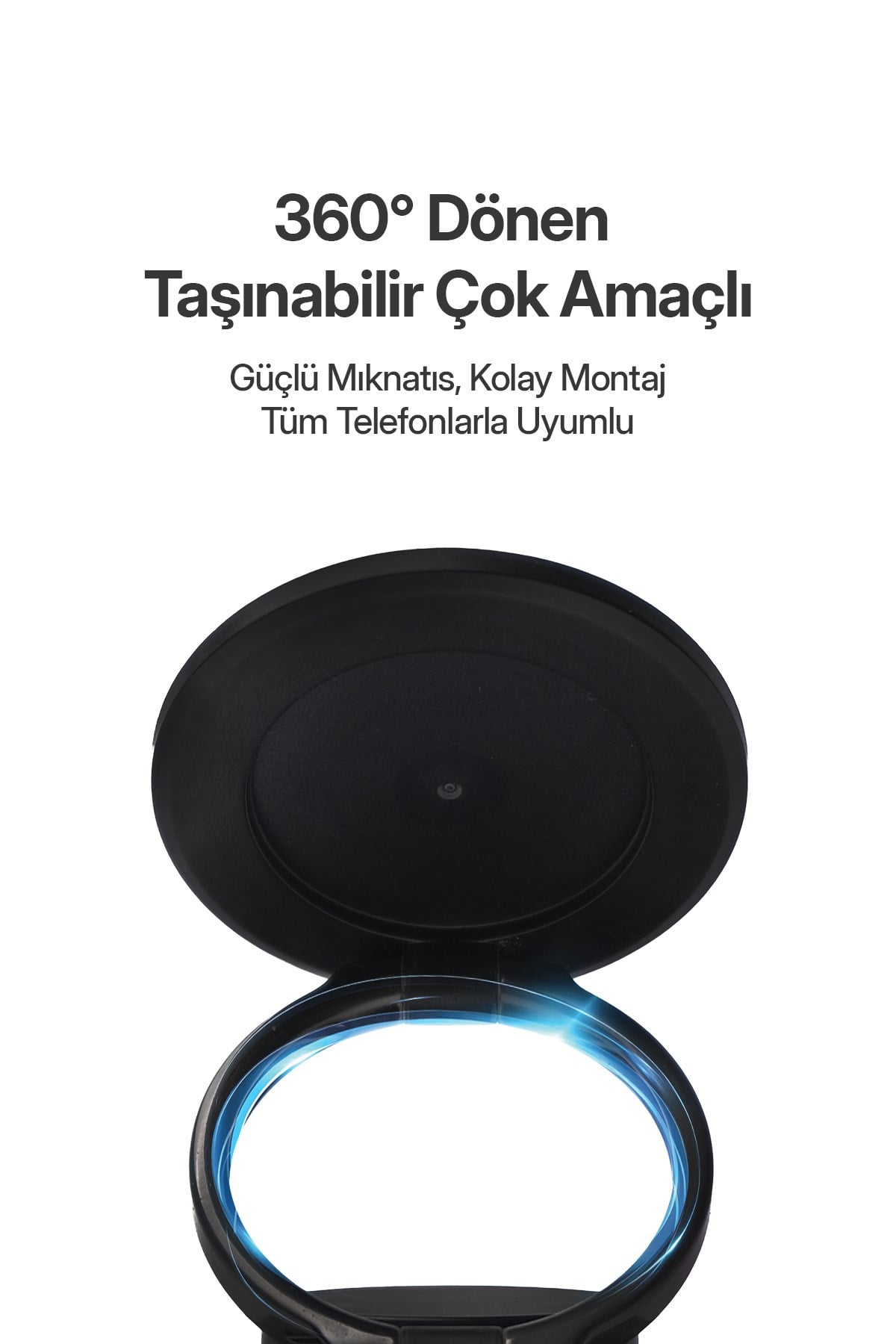 Powerway TT77 Yüksek Kaliteli Manyetik Araç İçi Telefon Tutucu Katlanabilir 360 Derece Açı