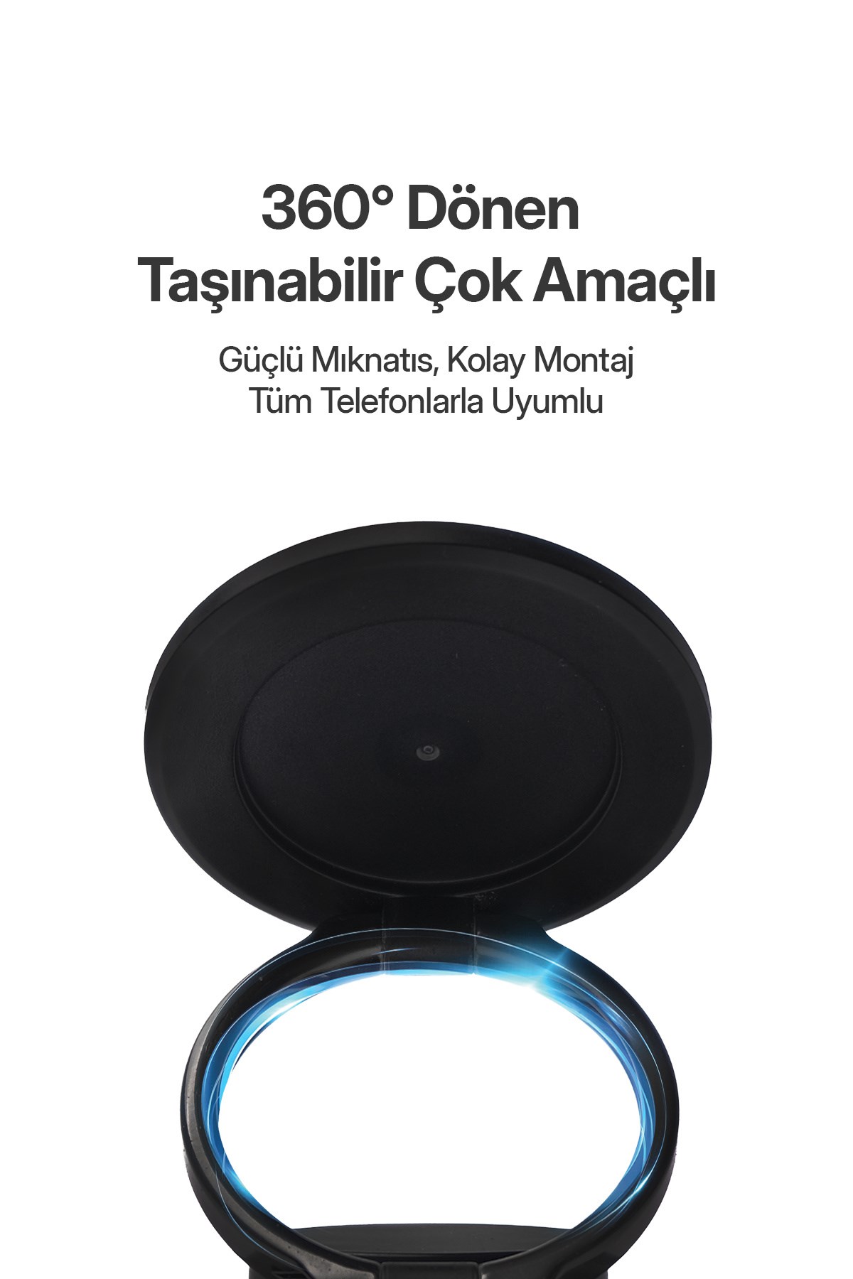 Powerway TT77 Yüksek Kaliteli Manyetik Araç İçi Telefon Tutucu Katlanabilir 360 Derece Açı