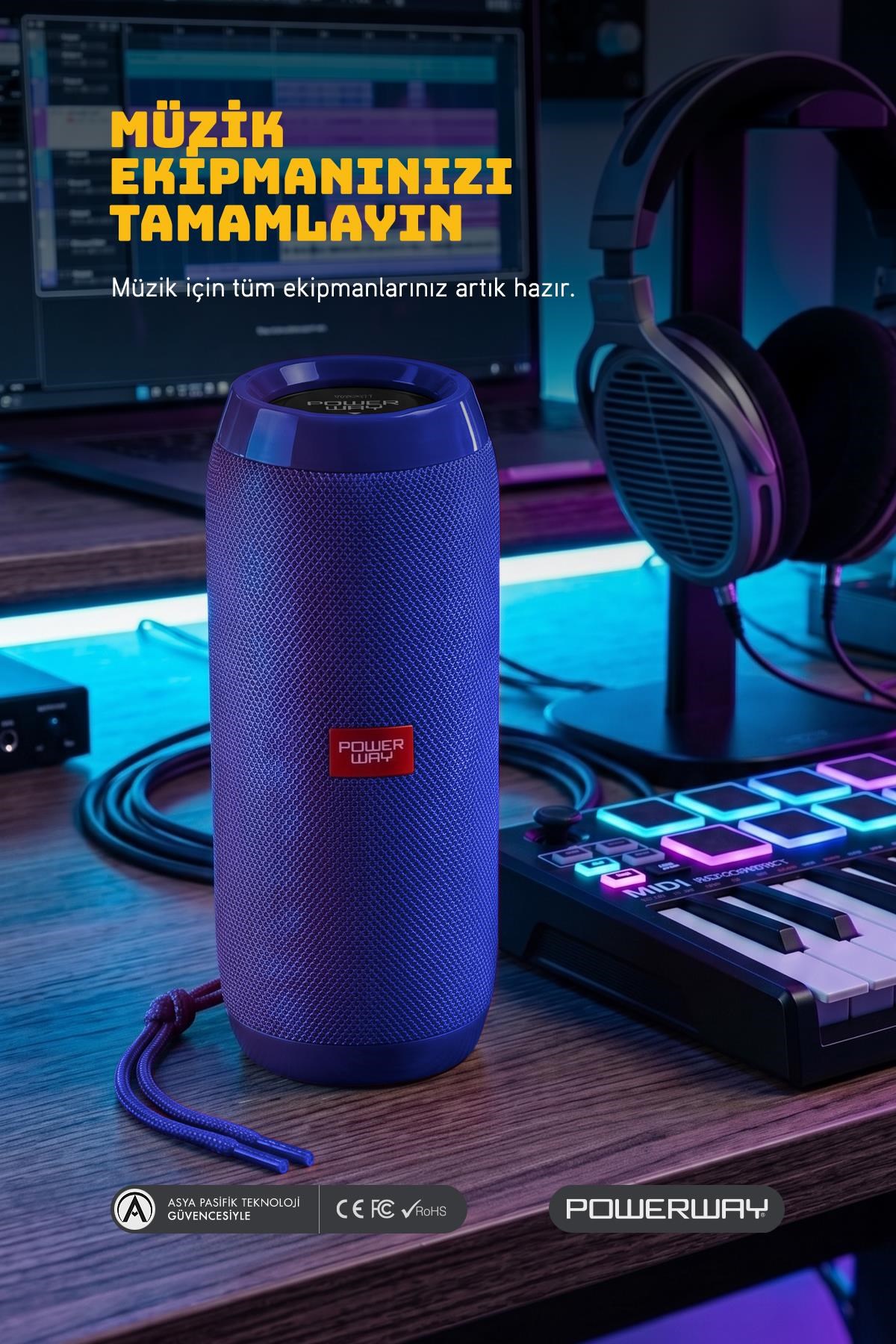 Powerway WRX01 Mavi SD Kart Aux Usb Girişli Kablosuz FM Radyo Bluetooh Hoparlör