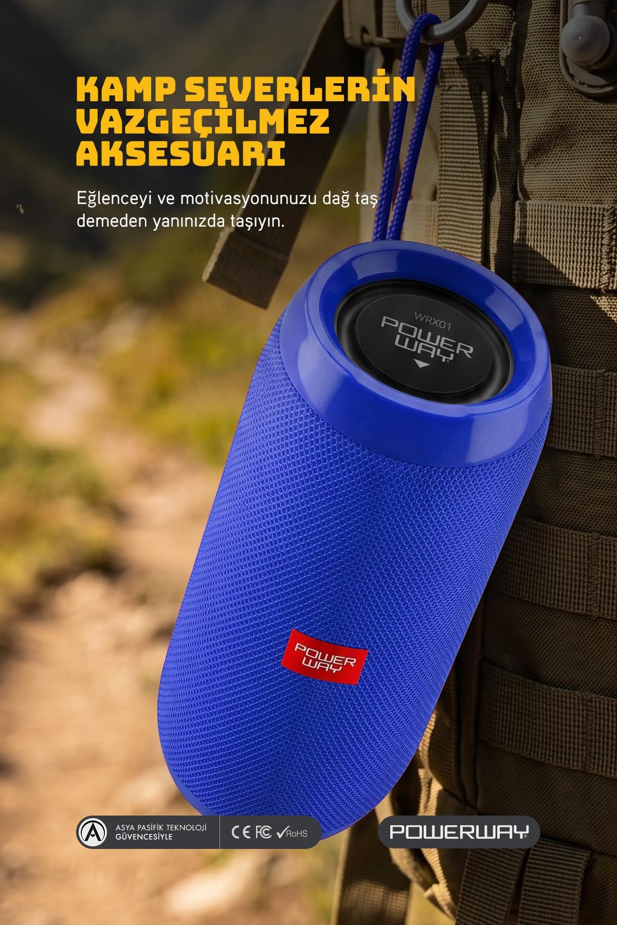Powerway WRX01 Mavi SD Kart Aux Usb Girişli Kablosuz FM Radyo Bluetooh Hoparlör