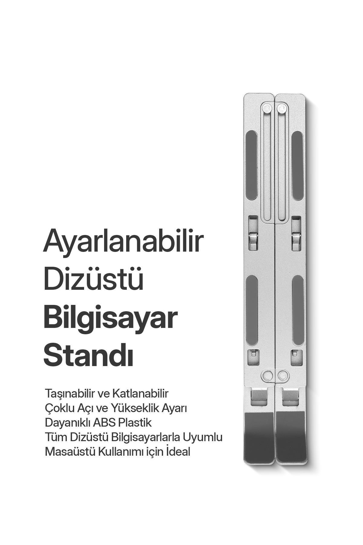 Powerway XR77 Alüminyum Ayarlı Katlanabilir Laptop Macbook Uyumlu Notebook Yükseltici Tutucu Stand