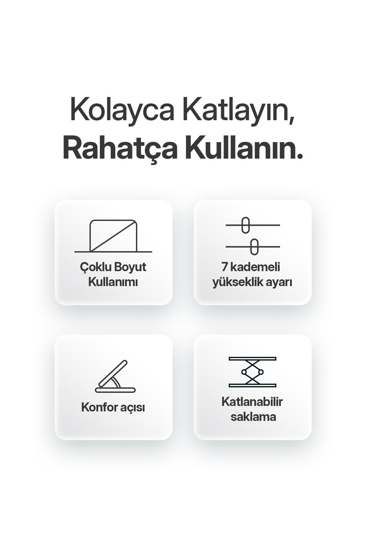 Powerway XR77 Alüminyum Ayarlı Katlanabilir Laptop Macbook Uyumlu Notebook Yükseltici Tutucu Stand