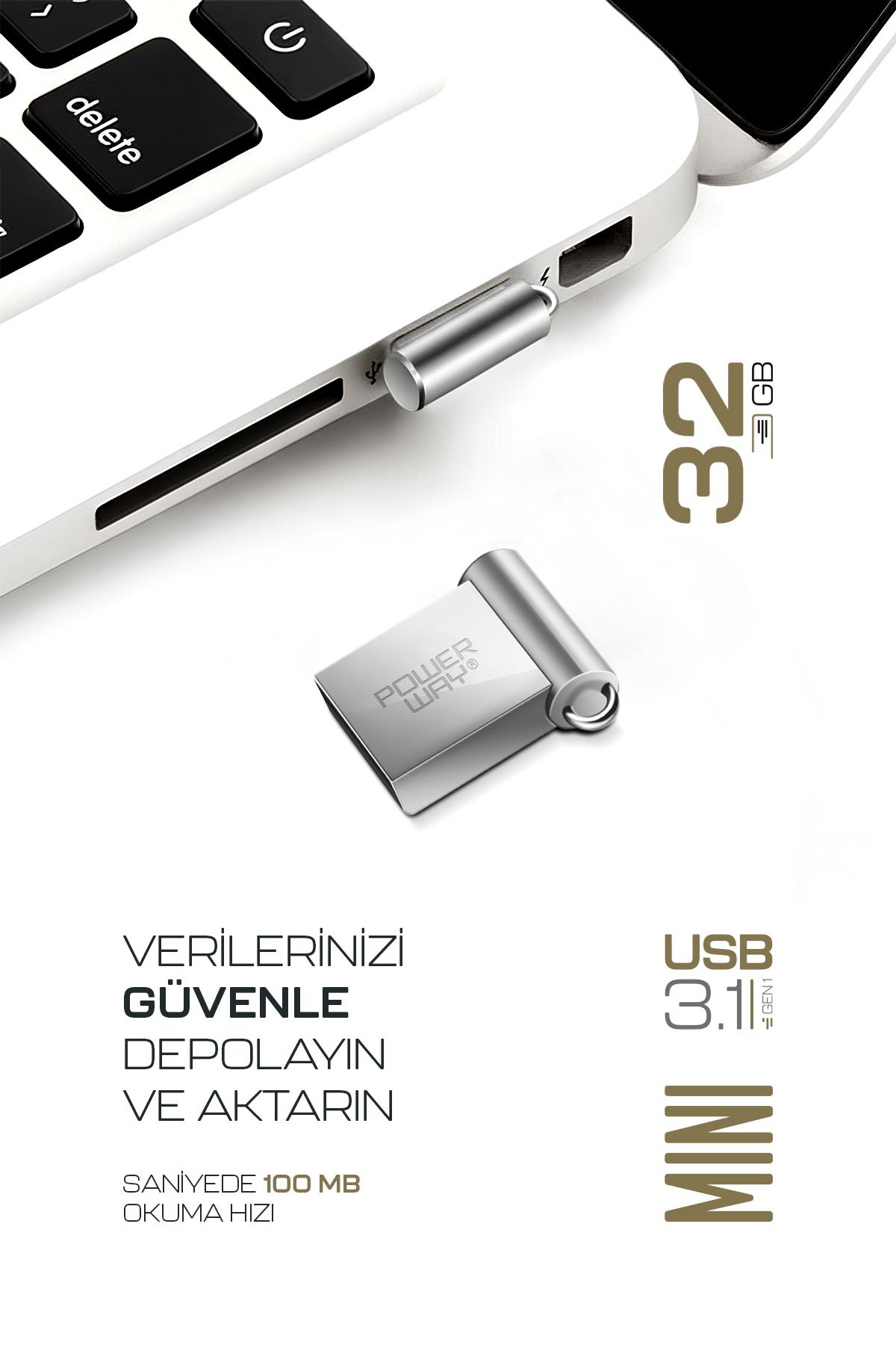 Premium 32 GB Mini USB 3.1 Metal Gövde Ultra Hızlı Flash Bellek Data Traveler