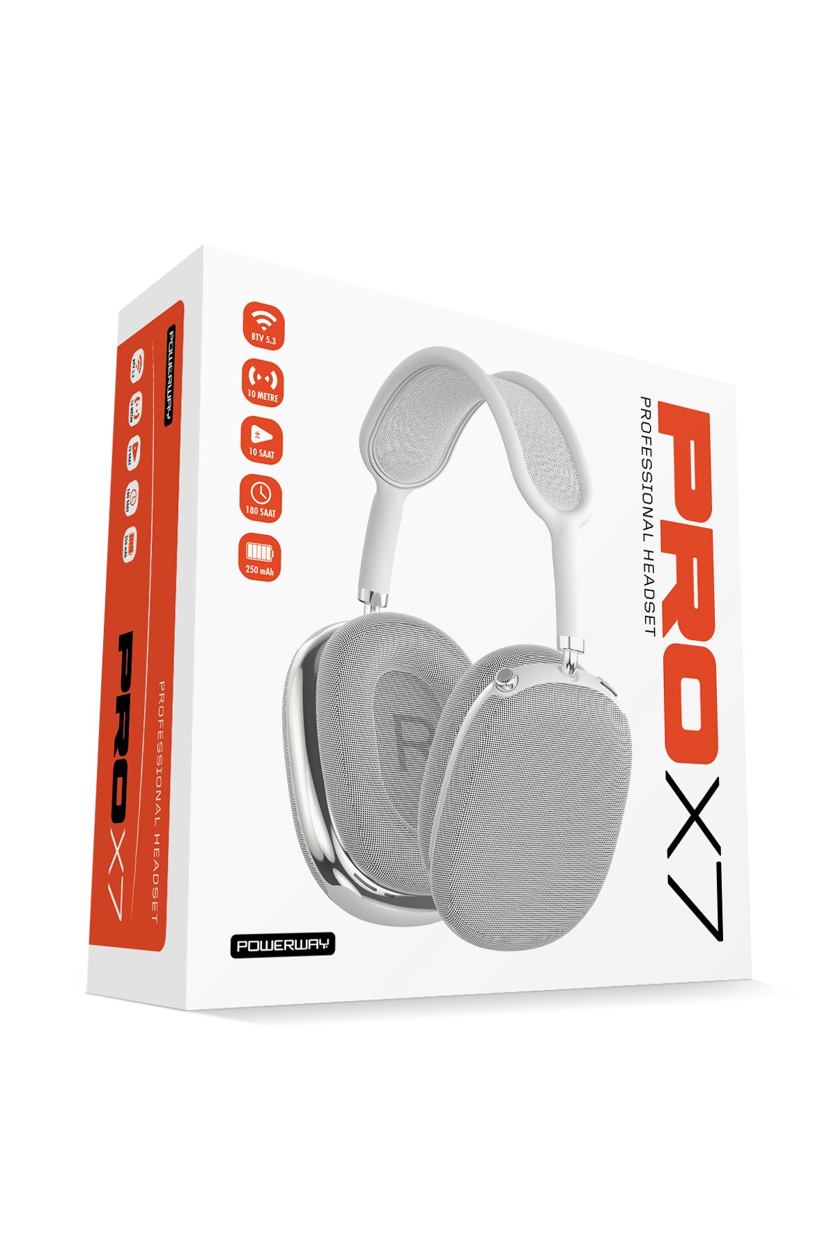 Prox7 Kulak Üstü Bluetooth Kulaklık BTV 5.3 250 mAh 10 Saat Çalışma 180 Saat Bekleme Süresi