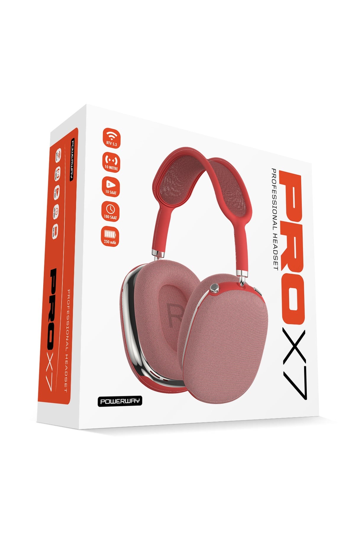 Prox7 Kulak Üstü Bluetooth Kulaklık BTV 5.3 250 mAh 10 Saat Çalışma 180 Saat Bekleme Süresi