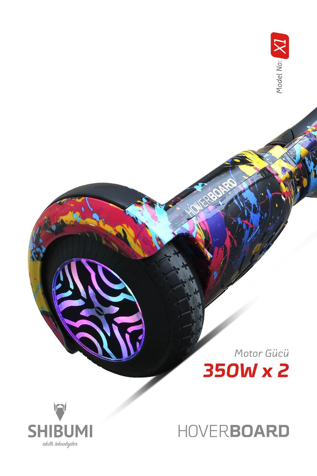 Shibumi Elektrikli Kaykay Hoverboard 350 Watt Mavi Kırmızı Garantili Lityum Pil