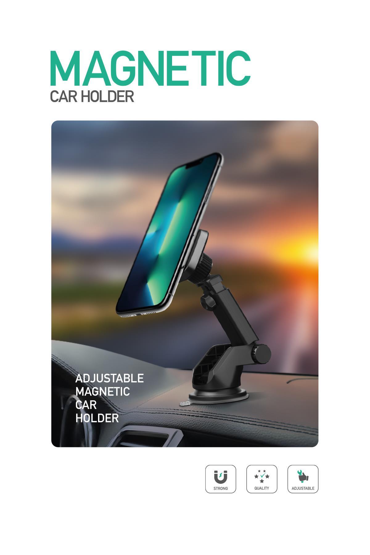 Powerway TT37 Araç İçi Mıknatıslı Telefon Tutucu Torpido ve Cam Uyumlu Çok Açılı