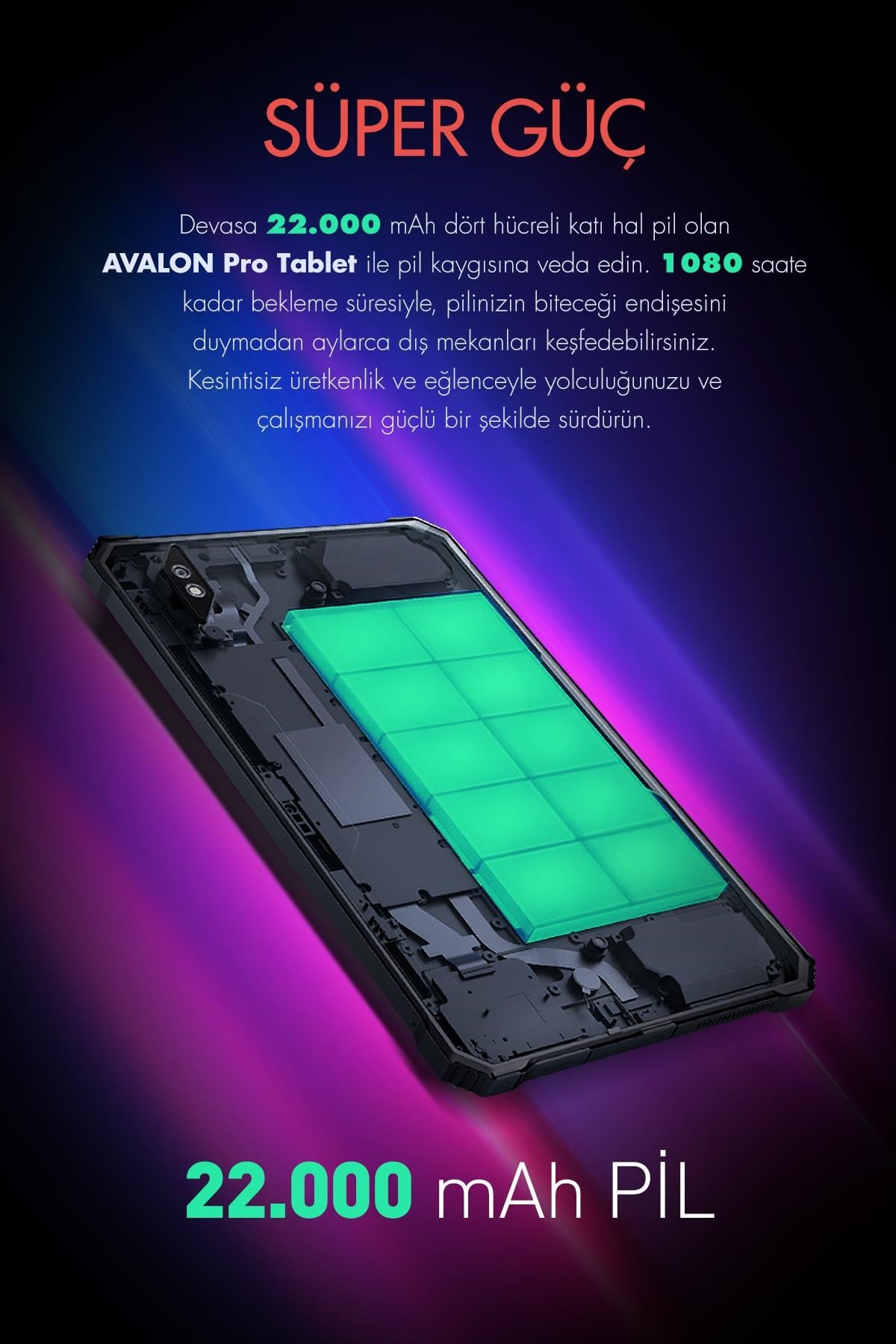 Vorcom Avalon 256 GB Hafıza 8 GB Ram 10.36 Inc FHD 22.000 mAh Pil Harman Kardon Profesyonel Oyuncu Tableti