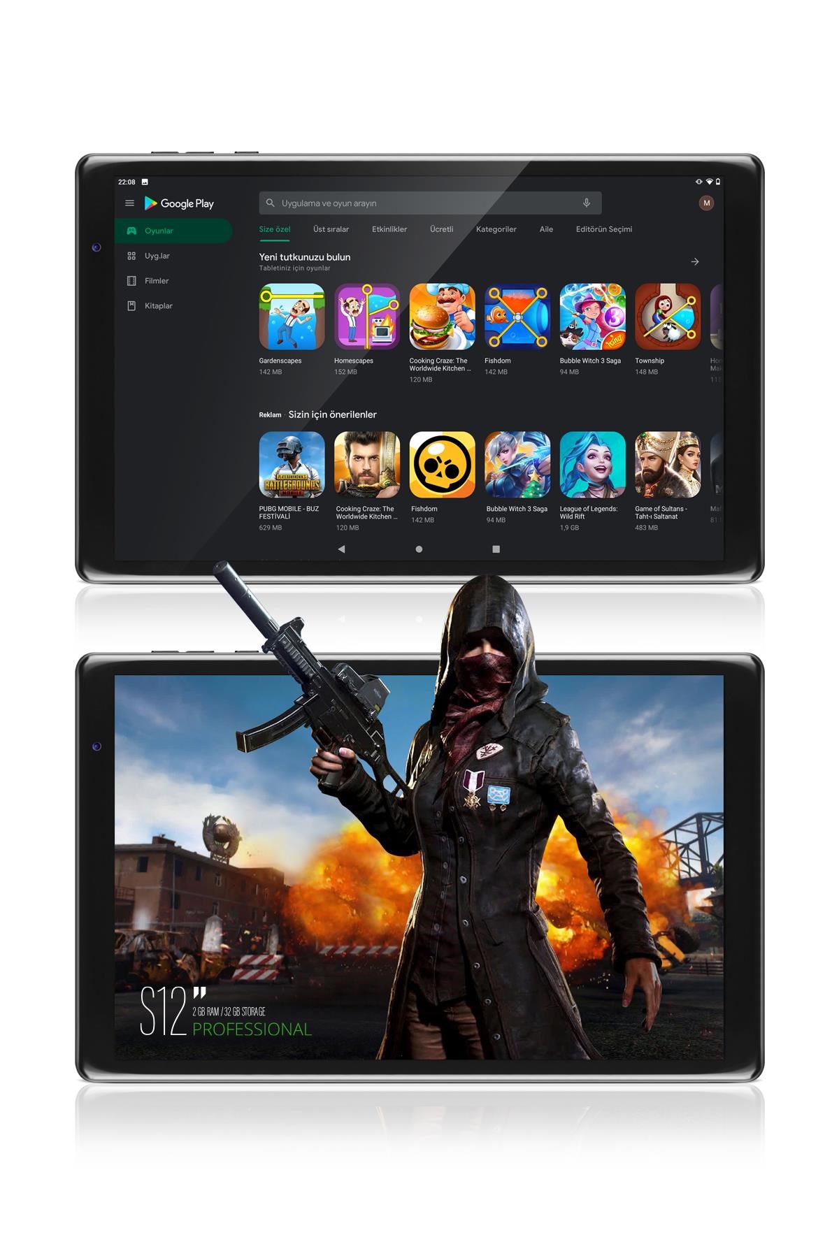 Vorcom S12 2GB/32GB 10.1” 1280*800 HD IPS Ekran Tablet Ekran Koruyucu Hediyeli