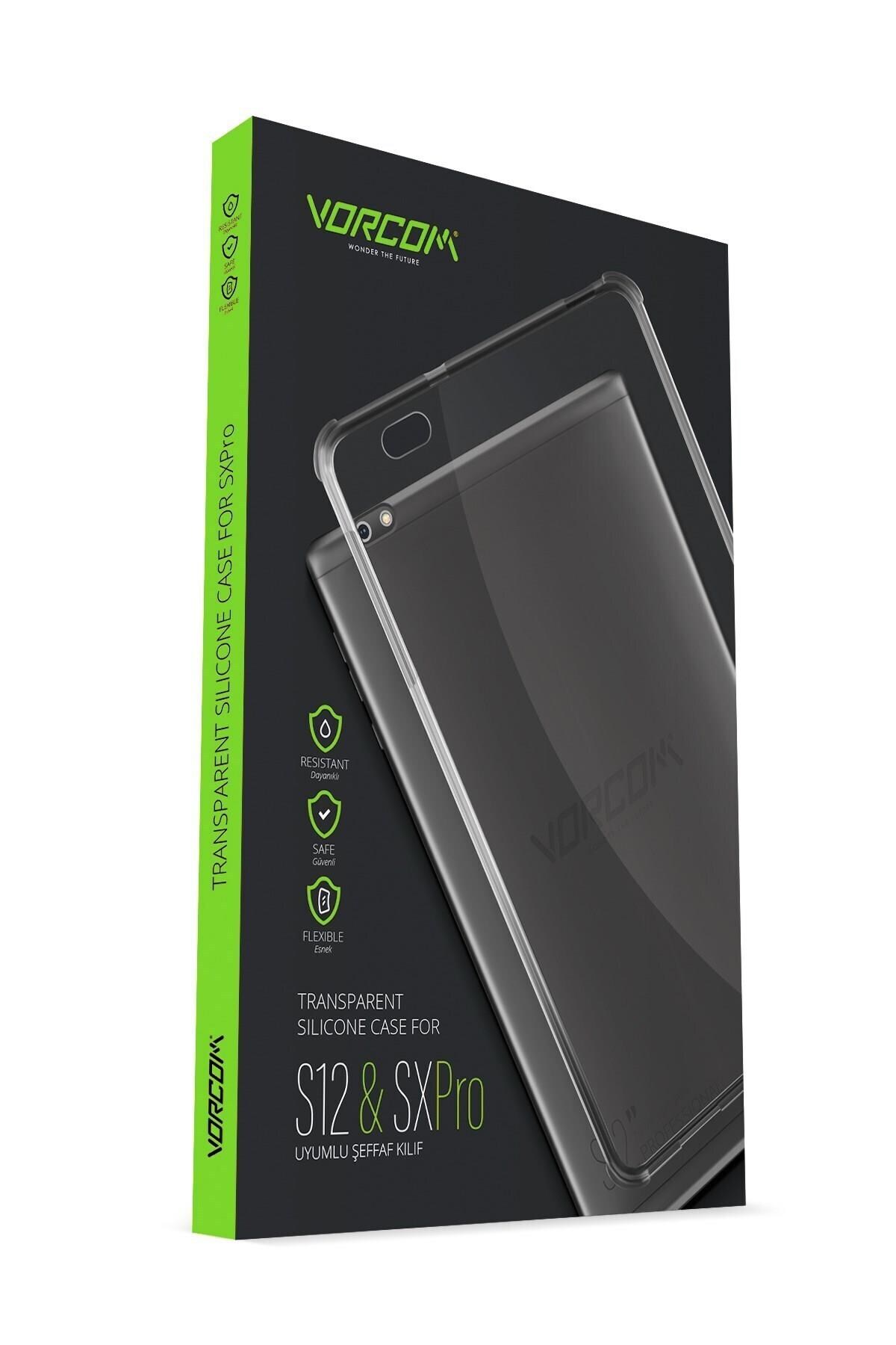 Vorcom S12 Ve SXPro Tablet Uyumlu Şeffaf Kılıf Tablet Koruyucu