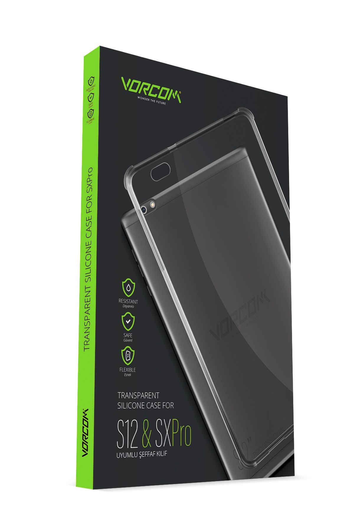 Vorcom S12 Ve SXPro Tablet Uyumlu Şeffaf Kılıf Tablet Koruyucu