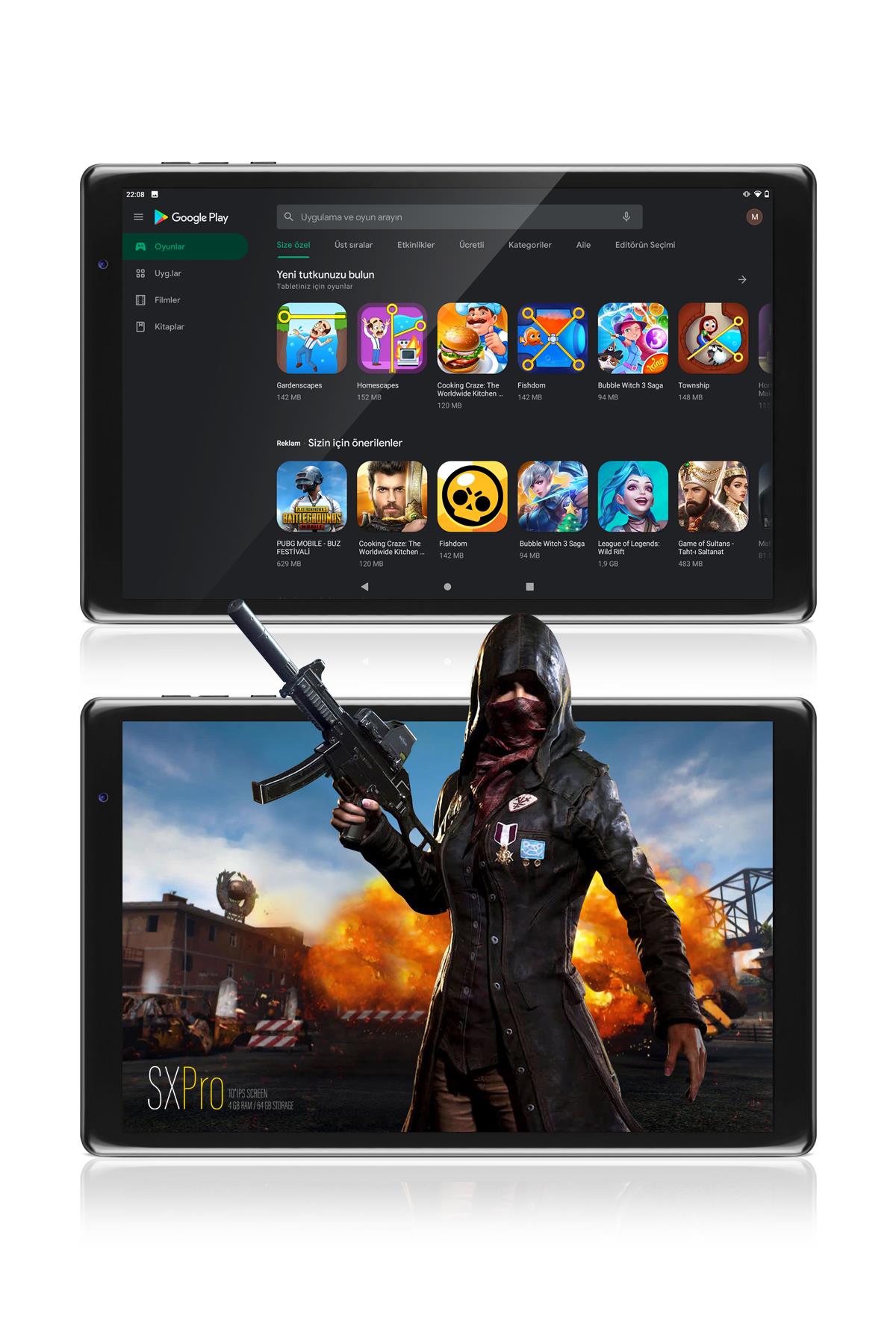 Vorcom SXPro 6GB/64GB 10.1” 1200*800 HD IPS Ekran Tablet Ekran Koruyucu Hediyeli