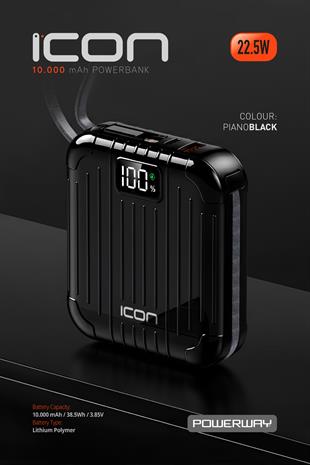 10.000 mAh PD 22.5 W Hızlı Şarj Gerçek 10.000 mAh Garantili Led Fener Dijital ICon Powerbank