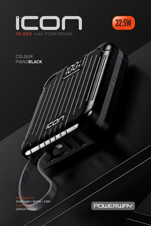 10.000 mAh PD 22.5 W Hızlı Şarj Gerçek 10.000 mAh Garantili Led Fener Dijital ICon Powerbank