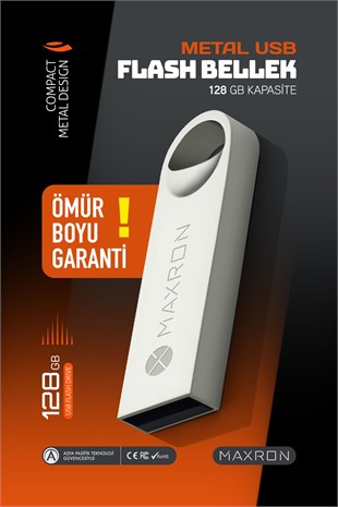128 GB Flash Bellek Metal Gövde Ömür Boyu Garantili Güvenli Usb Bellek Data Traveler