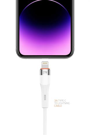 Powerway SCL27 27W Süper Hızlı Şarj Destekli Type-c - Lightning 3A Şarj ve Veri Kablosu