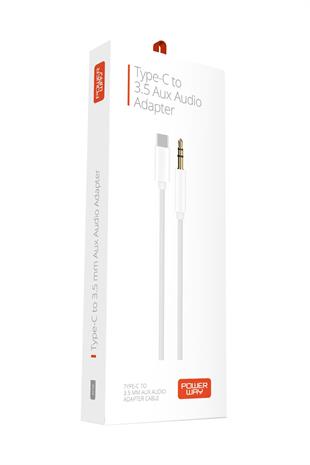 Powerway AC06 Type-C to 3.5mm Erkek Aux Dönüştürücü Aux Çevirici