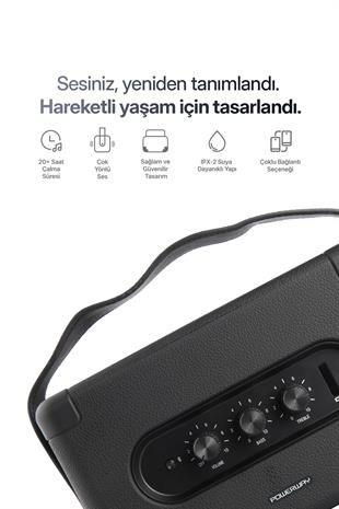 Cubex Bluetooth Hoparlör 40W Güçlü Ses, IPX2 Suya Dayanıklı, 20 Saat Çalma Süresi