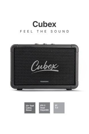 Cubex Bluetooth Hoparlör 40W Güçlü Ses, IPX2 Suya Dayanıklı, 20 Saat Çalma Süresi