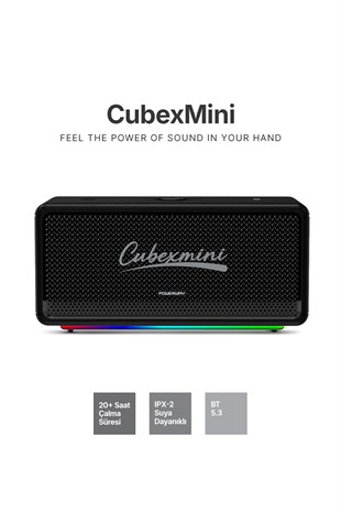 CubexMini Bluetooth Hoparlör 40W Güçlü Ses, IPX2 Suya Dayanıklı, 20 Saat Çalma Süresi