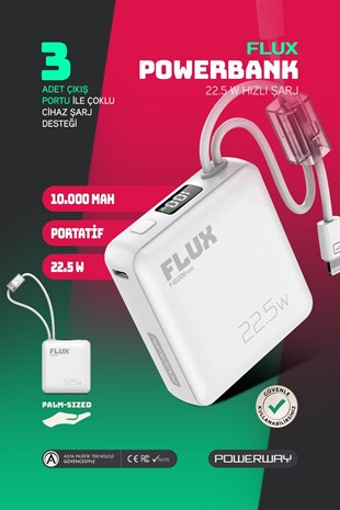 FLUX 10000 AMPER PD 22.5W (BEYAZ)