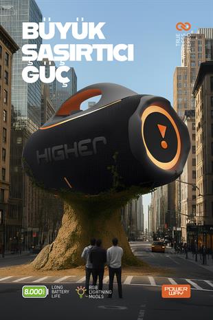 Higher 120W 4x Güç Usb Hafıza Kartı Aux Fm Led Işıklı Bluetooth Hoparlör 8000 mAh Ses Bombası