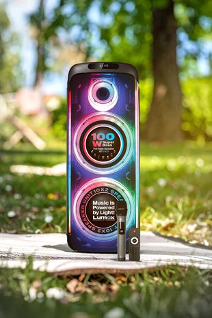 Lumox 100W Bluetooth Hoparlör Karaoke Parti Ses Sistemi Gitar Girişli Optik Kontrol Paneli Ekran