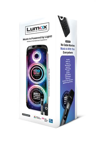 Lumox 100W Bluetooth Hoparlör Karaoke Parti Ses Sistemi Gitar Girişli Optik Kontrol Paneli Ekran