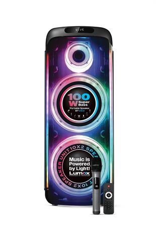 Lumox 100W Bluetooth Hoparlör Karaoke Parti Ses Sistemi Gitar Girişli Optik Kontrol Paneli Ekran