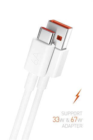 Powerway M6 Type-C to Usb-A PD 67W 6A Şarj Ve Veri Aktarım Kablosu