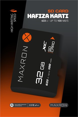 Maxron 32 GB Hafıza Kartı Adaptör Dahil Up To 100 Mb/s