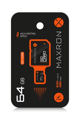 Maxron 64 GB Hafıza Kartı Adaptör Dahil Up To 100 Mb/s
