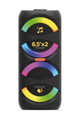 Maxron MXBass 16W Bluetooth Hoparlör Led Işıklı Ses Sistemi Parti Speaker Karaoke Özellikli