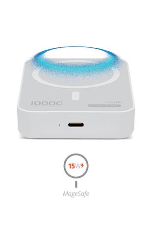 Powerway 10.000 mAh PD 15W Magsafe Kablosuz Wireless Taşınabilir Şarj Cihazı Beyaz Powerbank TXM10