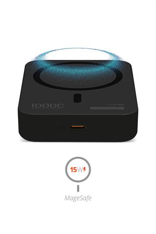 Powerway 10.000 mAh PD 15W Magsafe Kablosuz Wireless Taşınabilir Şarj Cihazı Siyah Powerbank TXM10