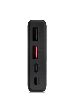 Powerway QC10 Siyah 10.000 Mah PD 22.5W Dahili Kablolu Hızlı Şarj Led Işıklı Powerbank