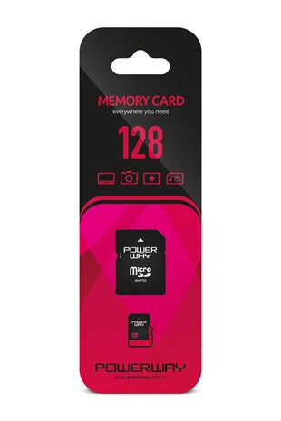 Powerway 128 GB Micro SD Hafıza Kartı Class 10 Adaptör Dahil