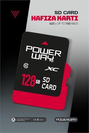 Powerway 128 GB Micro SD Hafıza Kartı Class 10 Adaptör Dahil