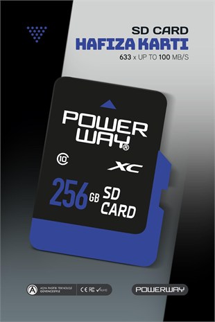 Powerway 256 GB Micro SD Hafıza Kartı Class 10 Adaptör Dahil