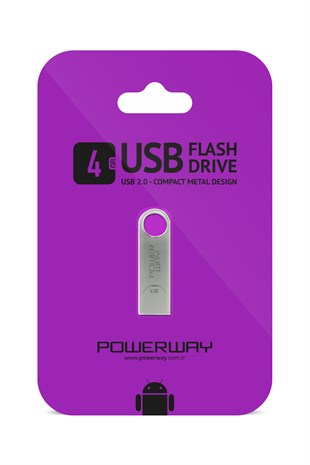 Powerway 4 GB Metal Usb Flash Bellek Usb 2.0 Data Traveler