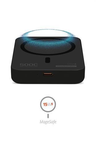 Powerway 5.000 mAh PD 15W Magsafe Kablosuz Wireless Taşınabilir Şarj Cihazı Siyah Powerbank TXM5