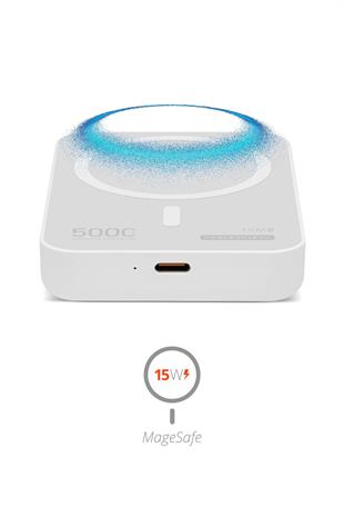 Powerway 5.000 mAh PD 15W Magsafe Kablosuz Wireless Taşınabilir Şarj Cihazı Beyaz Powerbank TXM5