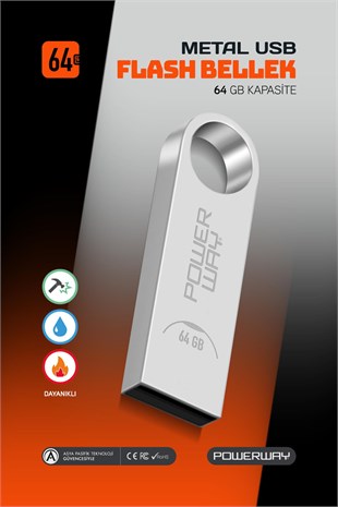 Powerway 64 GB Metal Usb Flash Bellek Usb 2.0 Data Traveler