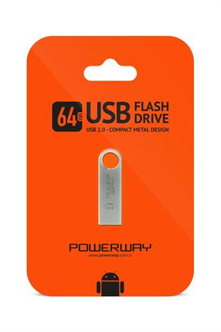 Powerway 64 GB Metal Usb Flash Bellek Usb 2.0 Data Traveler
