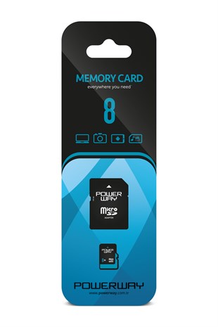 Powerway 8 GB Micro SD Hafıza Kartı Class 10 Adaptör Dahil