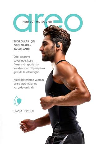Powerway Areo Boyun Bantlı HD Ses Dokunmatik Profesyonel Bluetooth Kulaklık 6 Saat Şarj Süresi